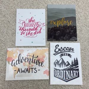 NEW Lot of 4 Travel Hippie Boho Hanging Wall Art Decor